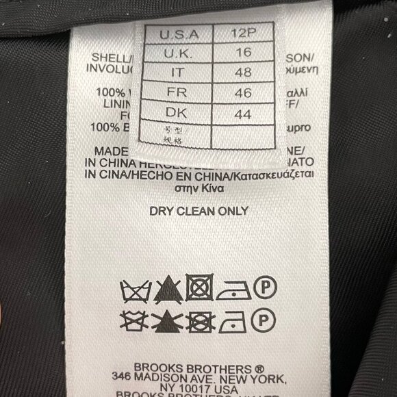 Brooks Brothers Petite Glen Check Lined Straight Leg Wool Pants Blk Wht Sz 12P - Picture 8 of 10